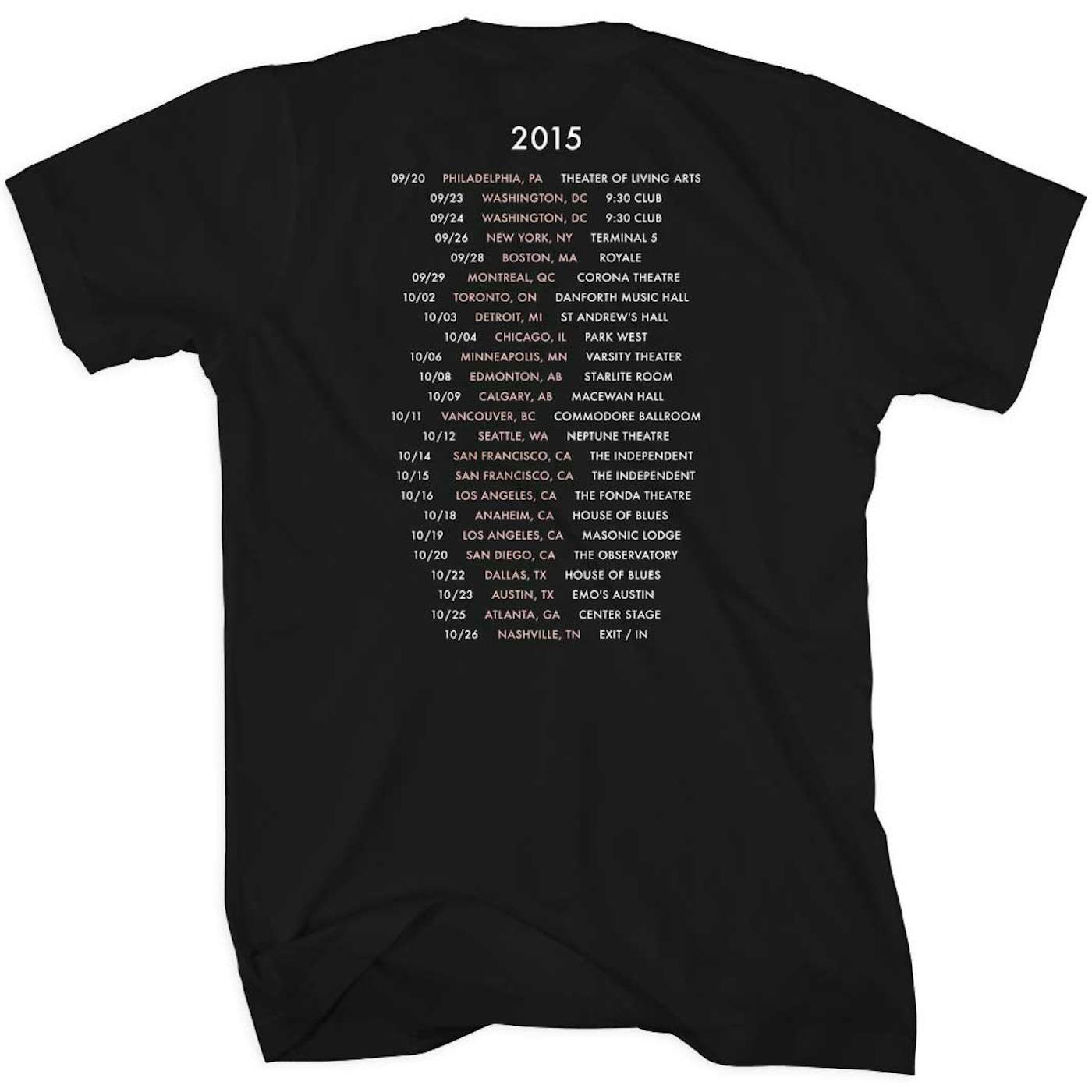 Lianne La Havas Logo 2015 Tour T-Shirt Black