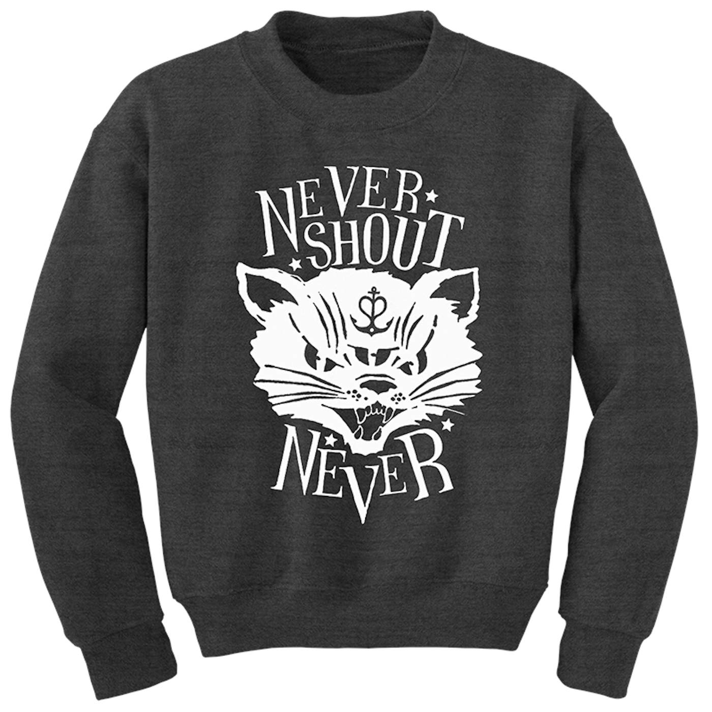 Never Shout Never Pop Kitty Crewneck Sweatshirt Heather Grey