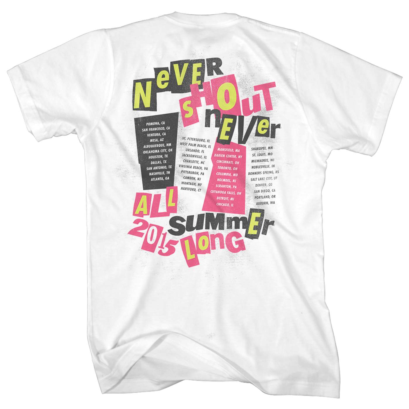 Never Shout Never Punk Kitty 2015 Summer Tour T-Shirt