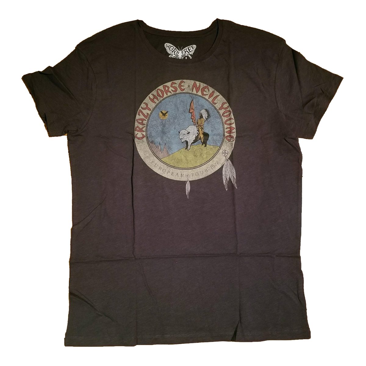 Neil Young Crazy Horse 1976 Tour Men’s Black Tshirt