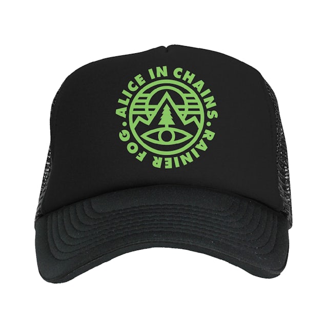 Alice In Chains Pine Emblem Trucker Hat Black Green