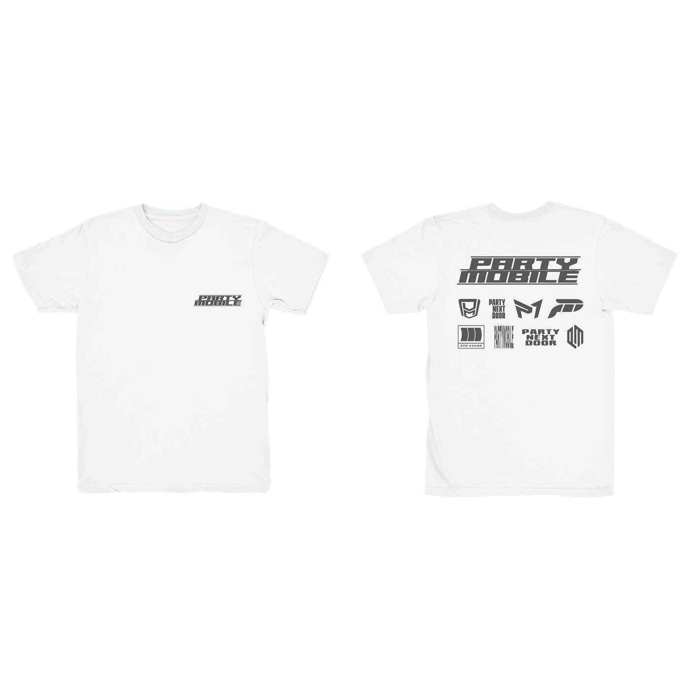 PARTYNEXTDOOR PARTYMOBILE Drop 3 Multi Logo White T-Shirt