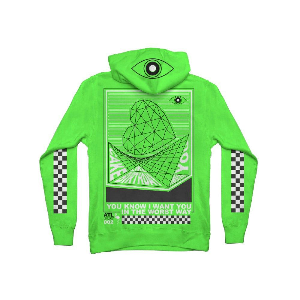 All Time Low Checkered Hoodie Green