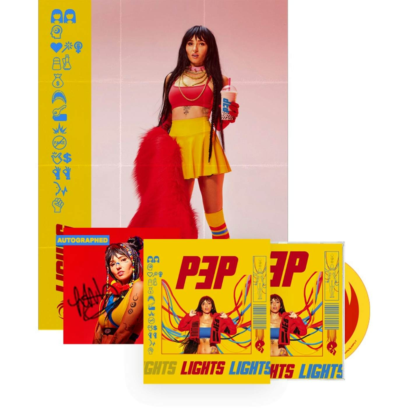Lights PEP CD with Autographed Art Card and Poster