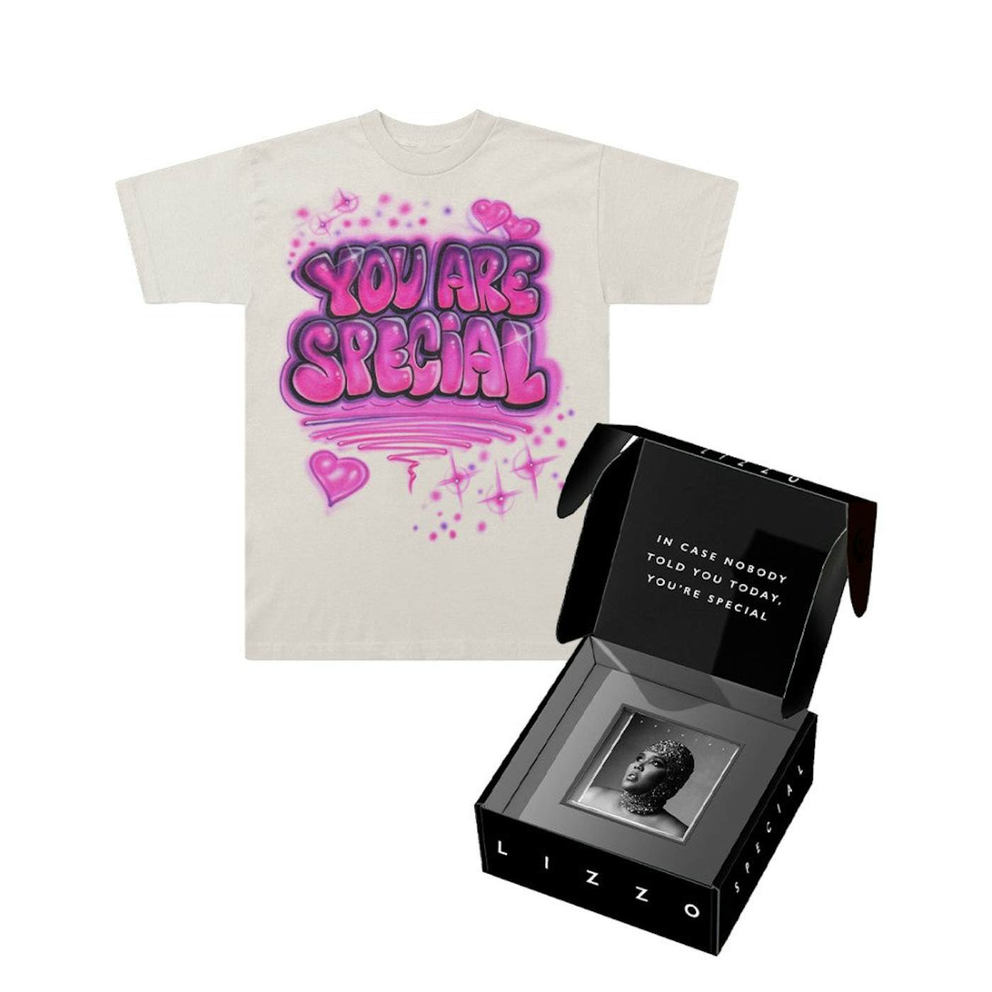 Lizzo Special Airbrush T-shirt + CD Box Set