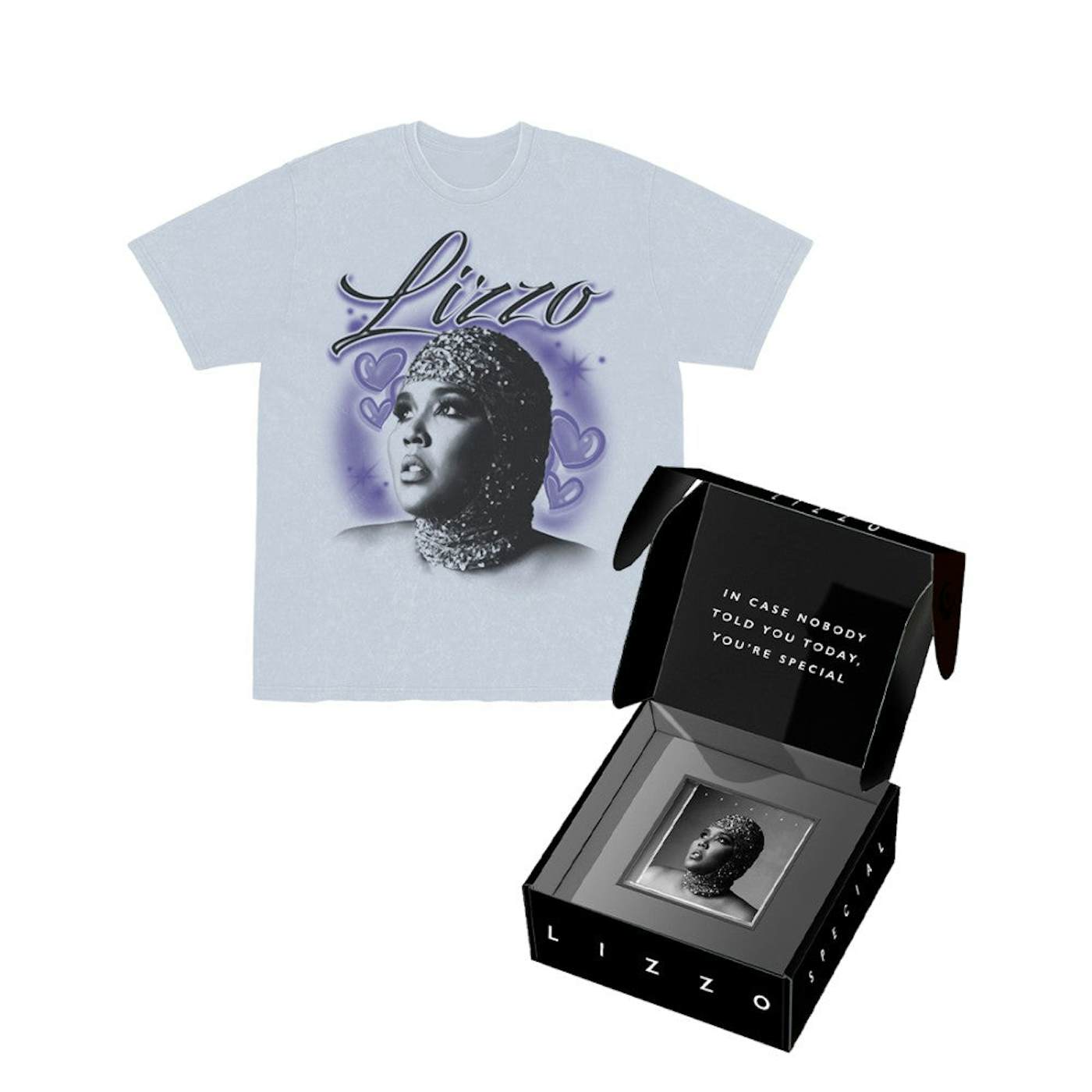 Lizzo Special Hearts Airbrush T-Shirt + CD Box Set