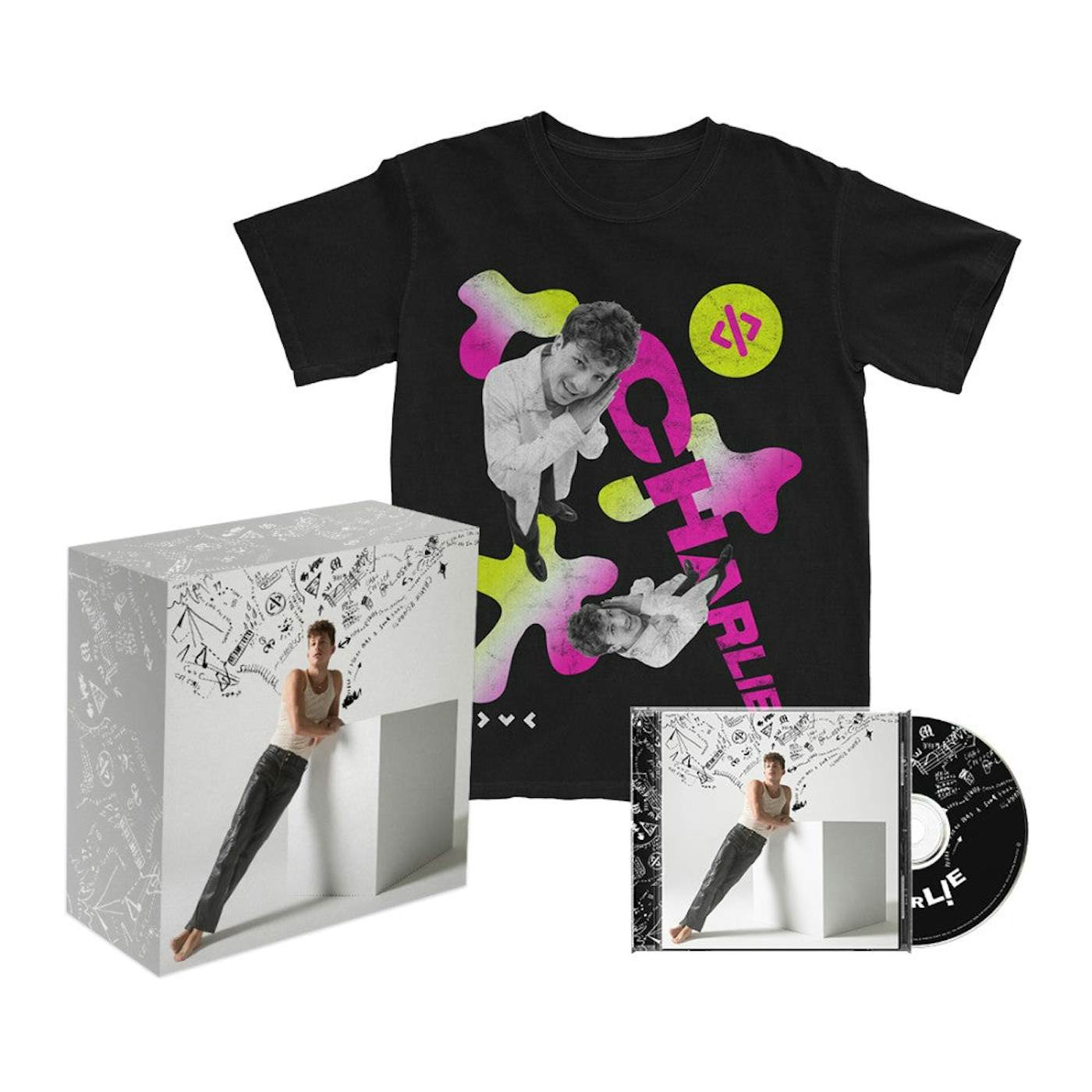 Charlie Puth CHARLIE Left and Right T-Shirt CD Boxset