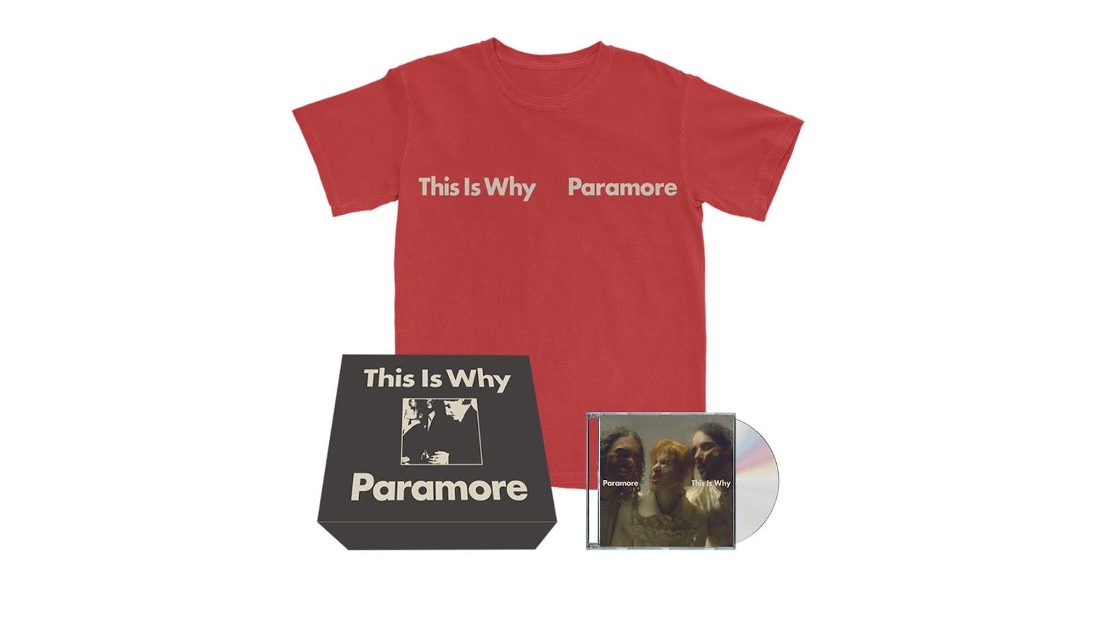 Paramore This Is Why Red T-Shirt, CD Boxset