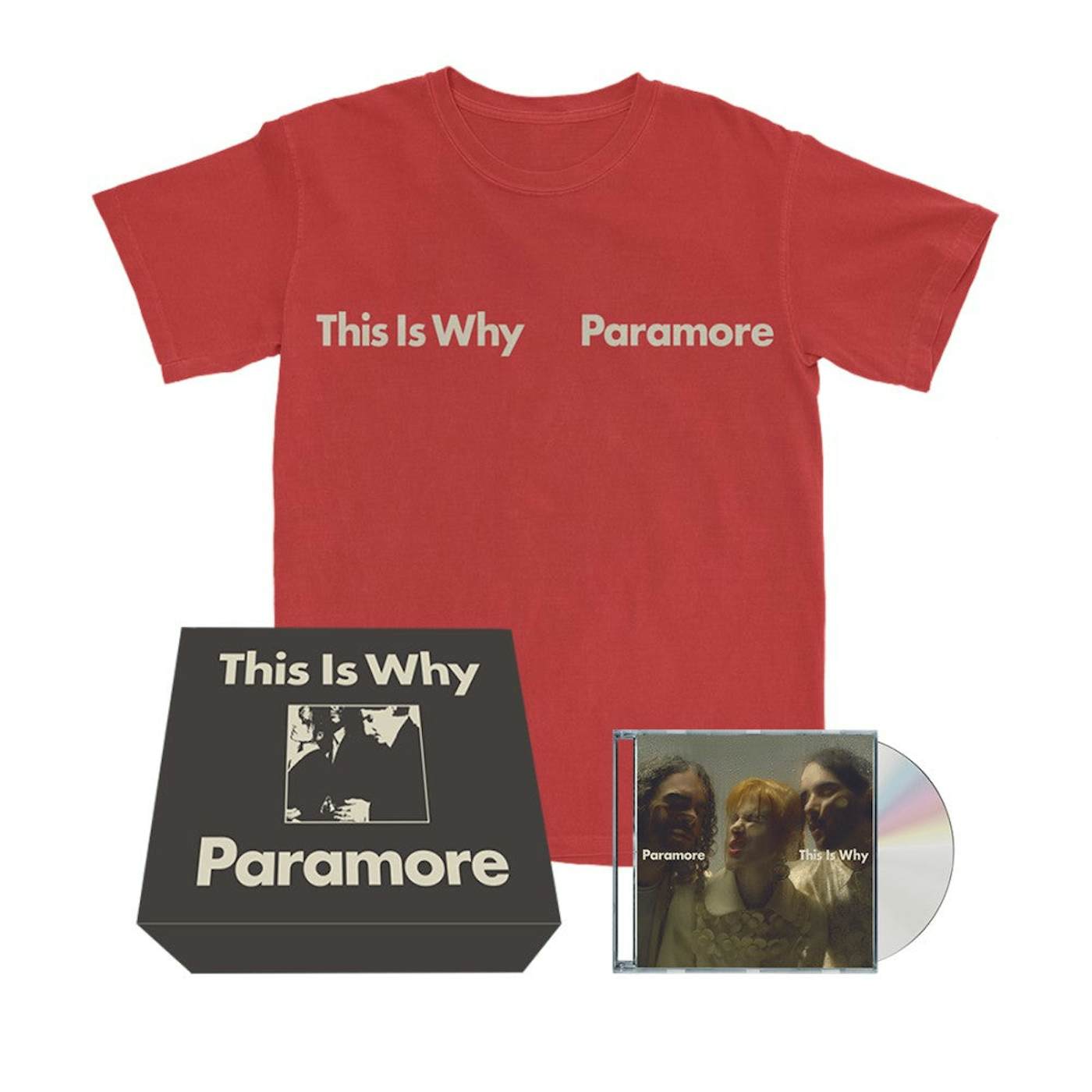 Paramore This Is Why Red T-Shirt, CD Boxset