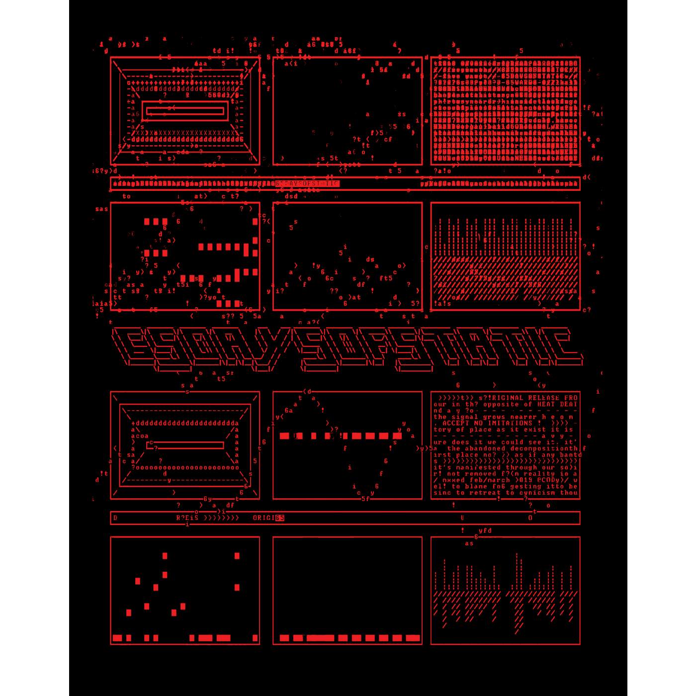 65daysofstatic ASCII RED BLACK T-SHIRT
