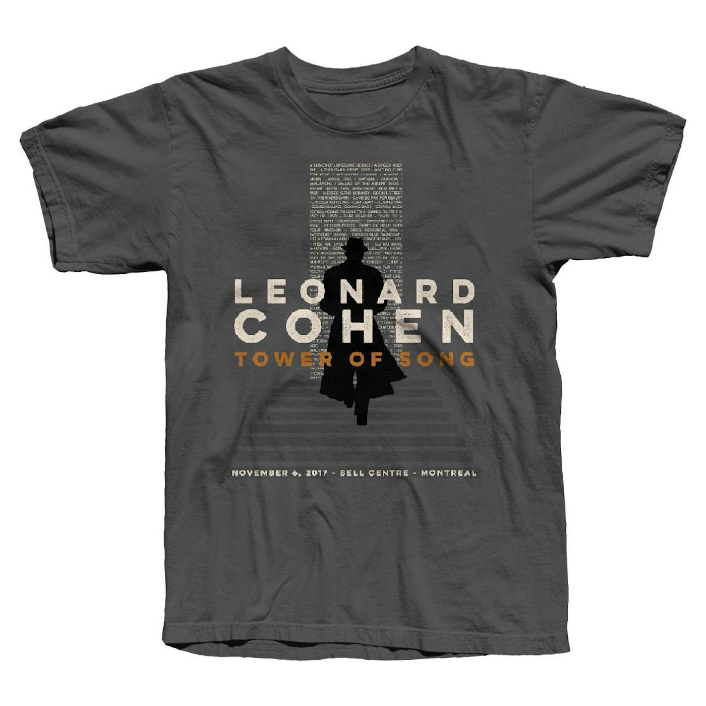 Leonard Cohen CHARCOAL MONTREAL EVENT T-SHIRT