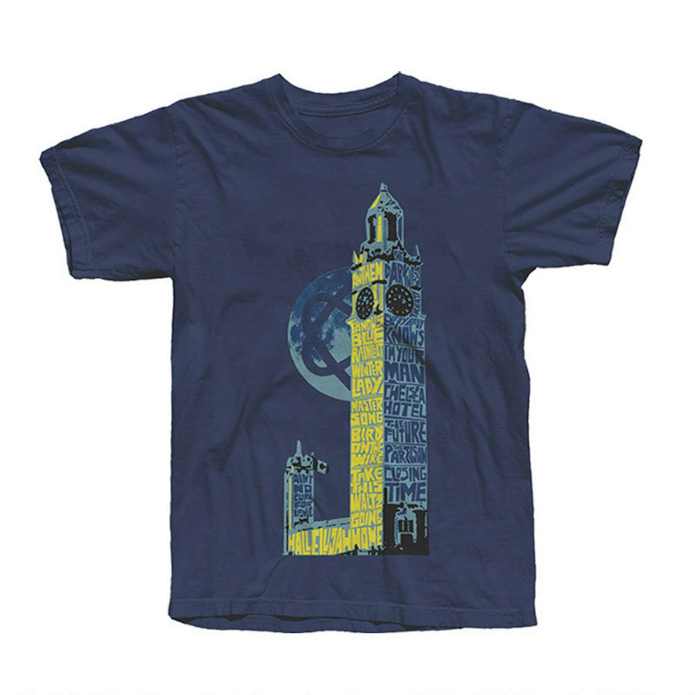 Leonard Cohen NAVY MONTREAL TOWER OF SONG T-Shirt