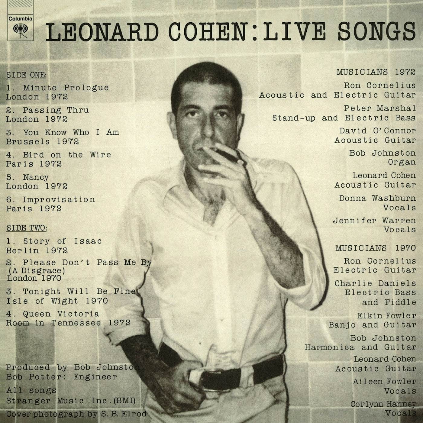 Leonard Cohen LIVE SONGS