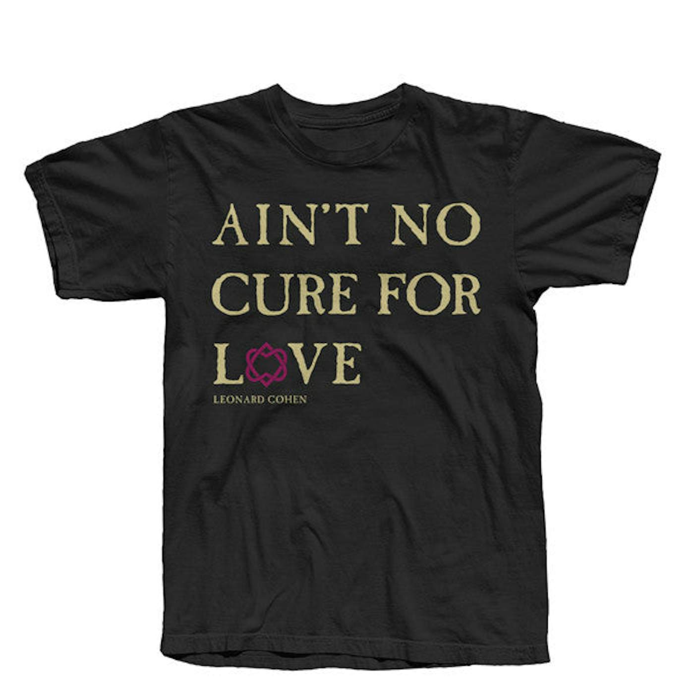 Leonard Cohen Black No Cure For Love Text T-Shirt