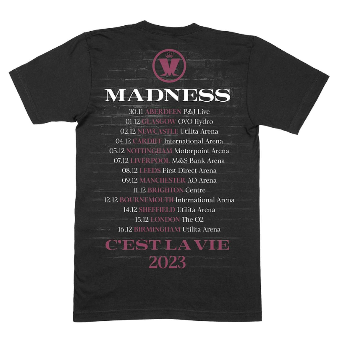 Madness 2023 C'est La Vie Black Tour T-Shirt