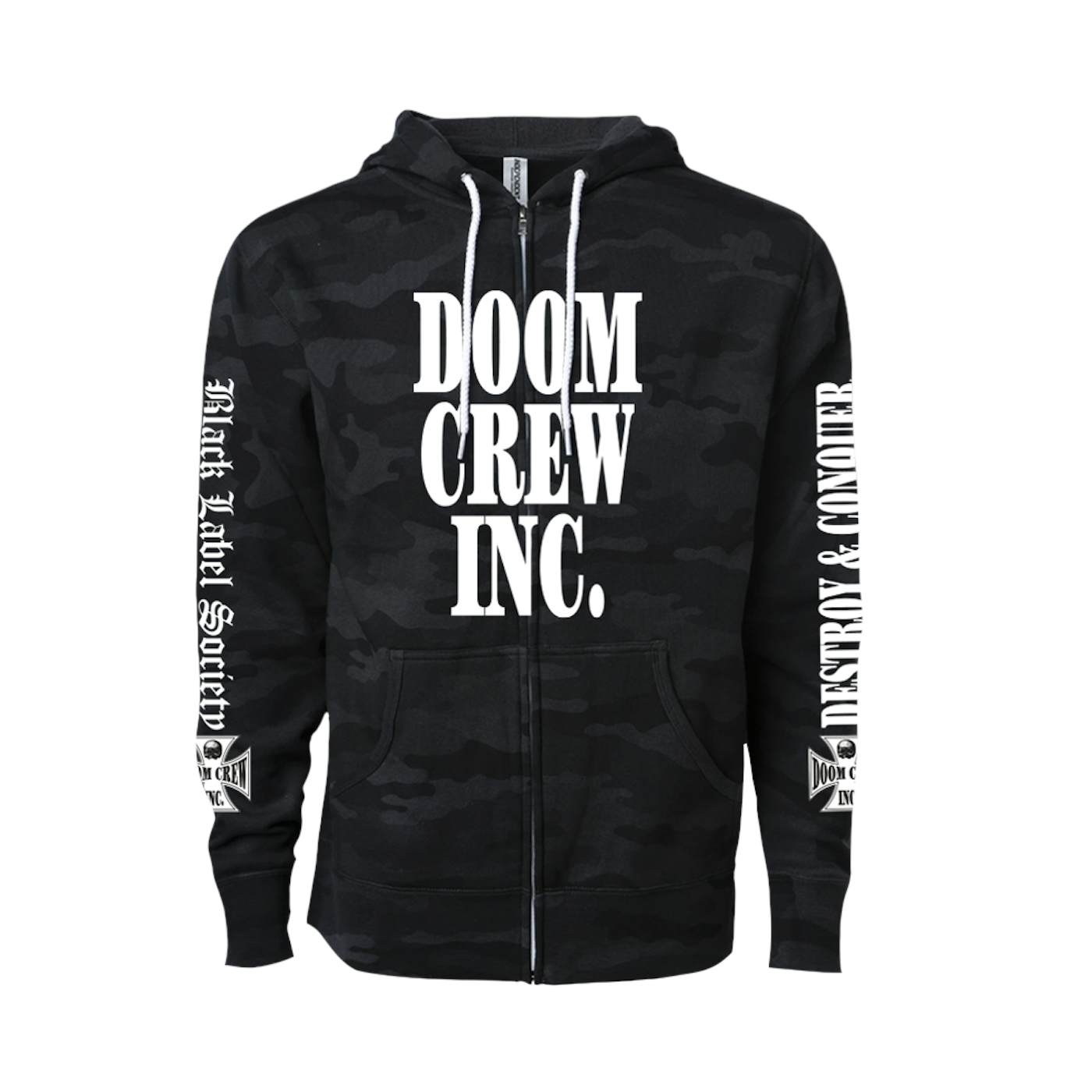 Black Label Society Doom Crew Inc. Black Camo Zip Hoodie