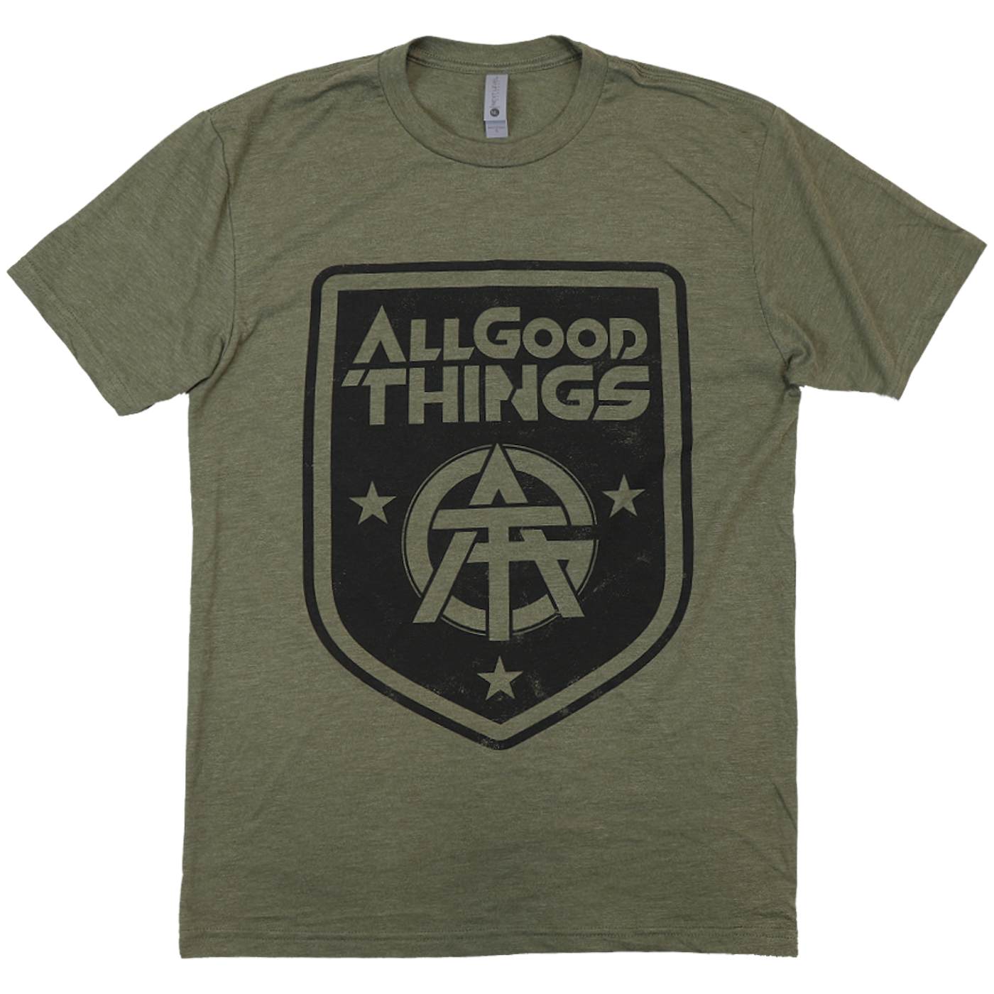 All Good Things - Military Green Crest Logo Tee