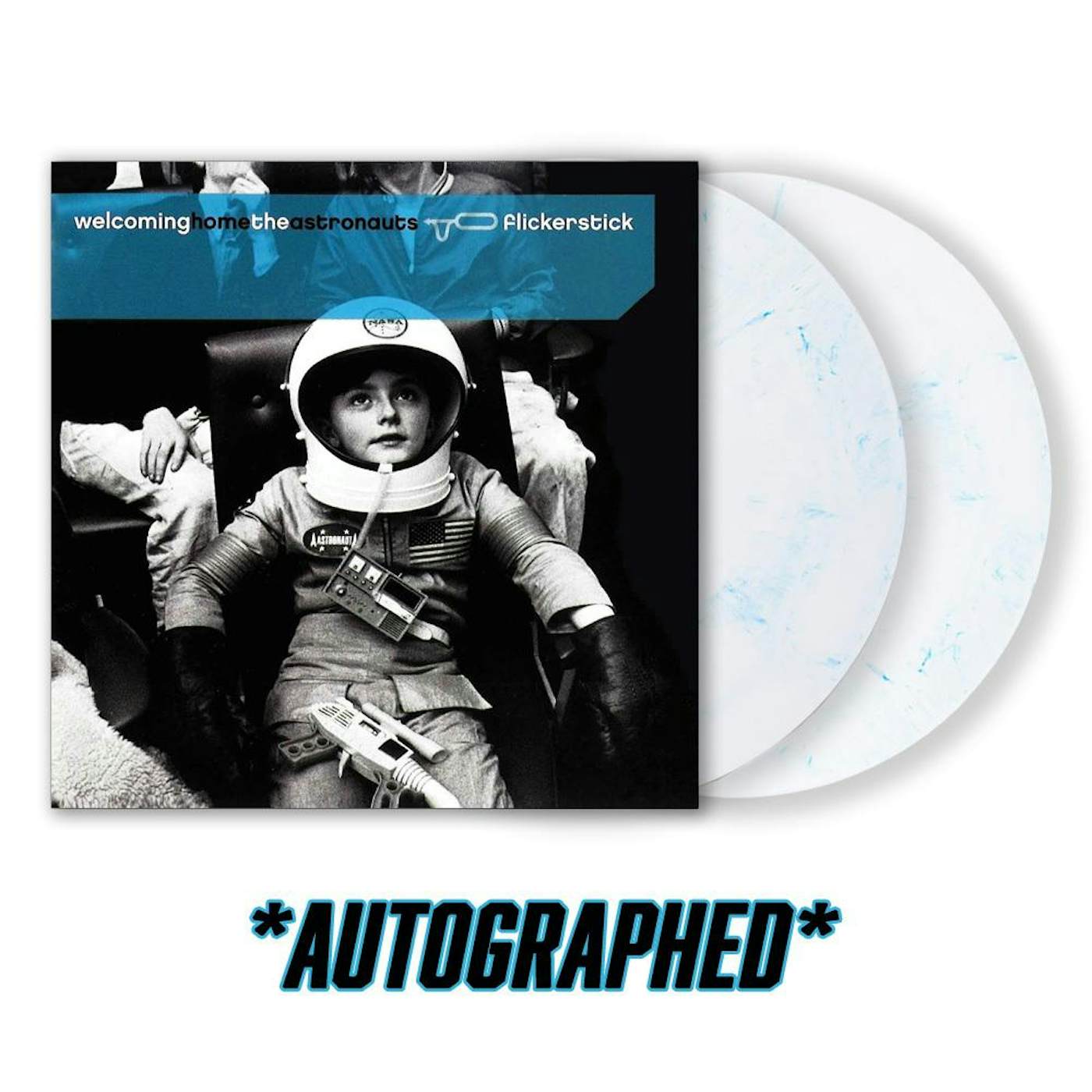 Flickerstick - Limited Edition Autographed Welcoming Home The Astronauts Swirl LP (Vinyl)