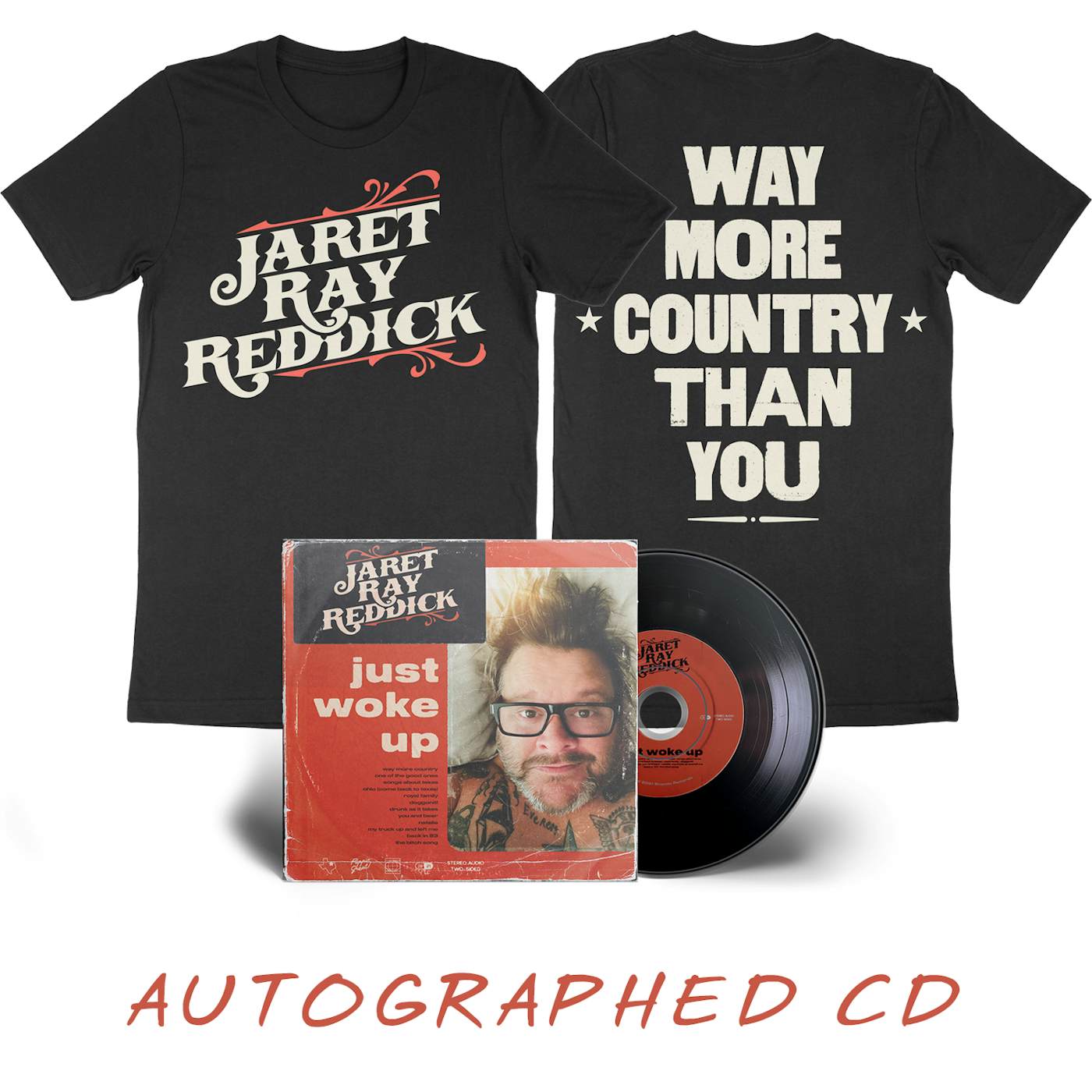 Jaret Reddick Jaret Ray Reddick - Just Woke Up Autographed CD + Tee Bundle