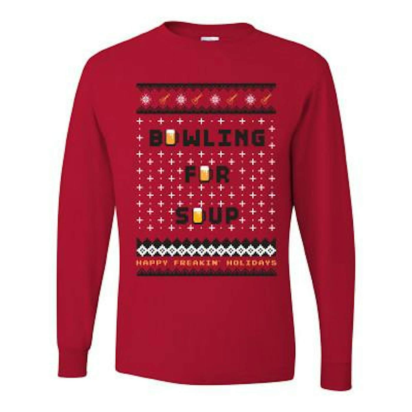 Bowling For Soup - Fake Christmas Sweater Tee (Red)