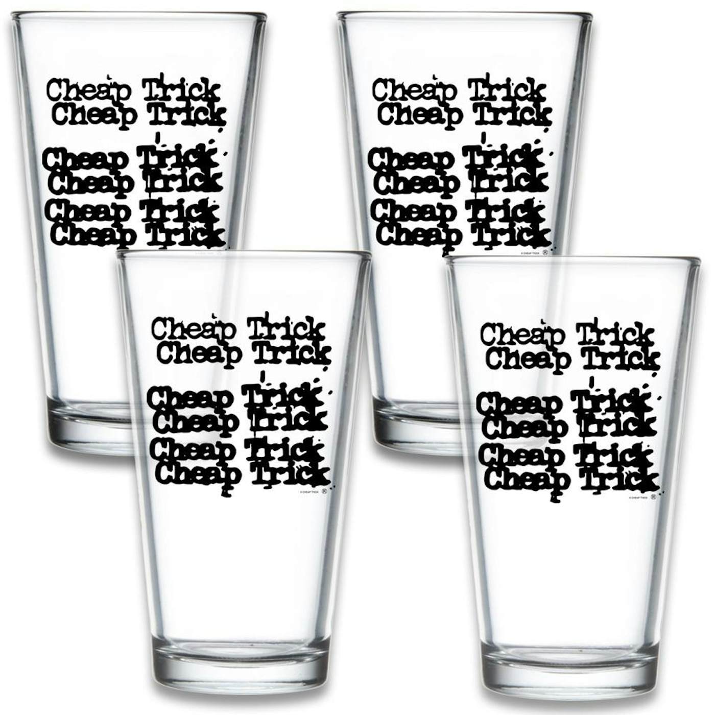 Cheap Trick 4 Pack Logo Pint Glass Set