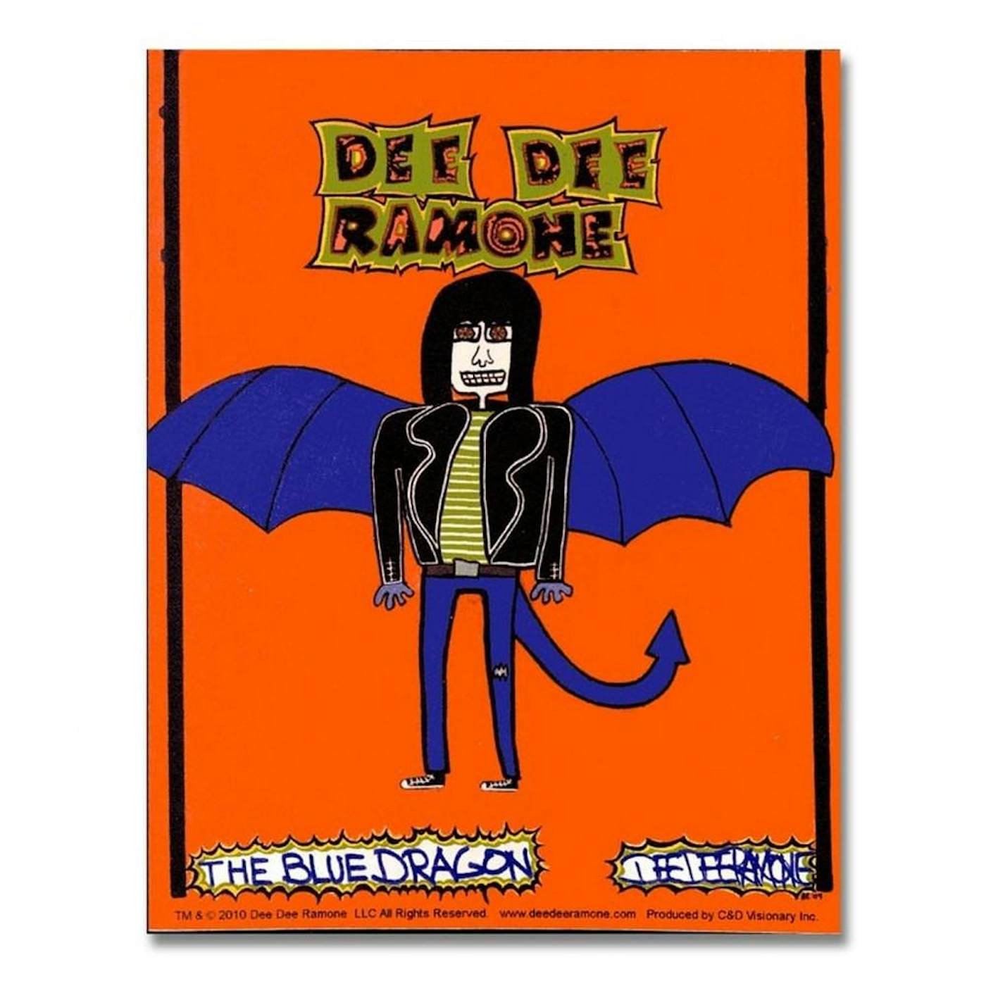 Dee Dee Ramone Blue Dragon Sticker