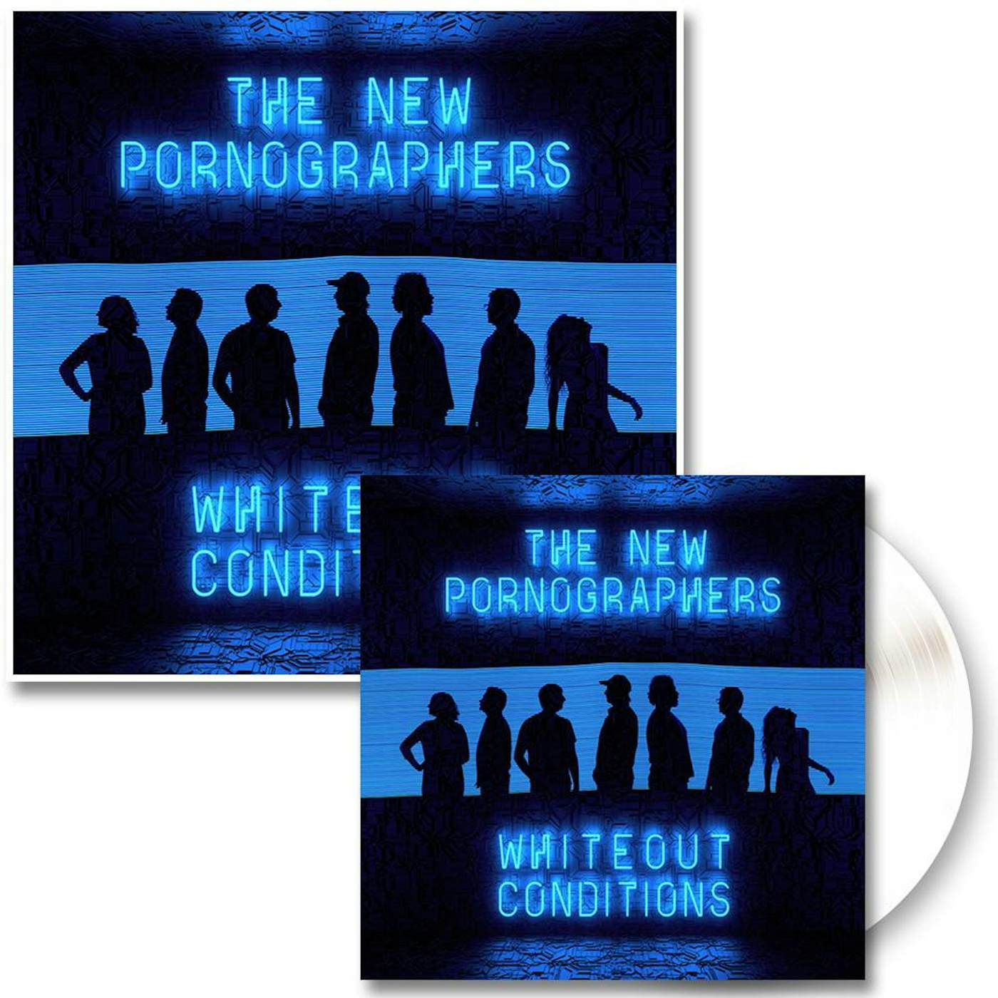 The New Pornographers Whiteout Conditions LP (White) & Glow In The Dark Poster