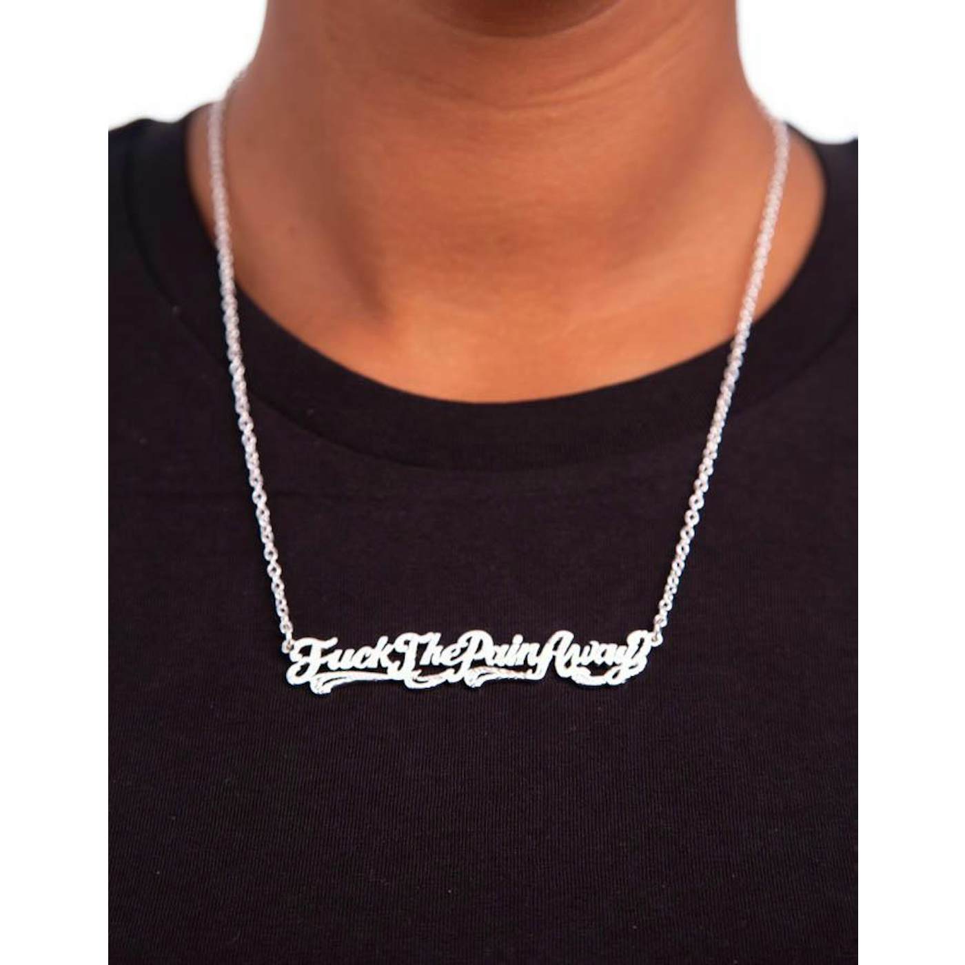 Peaches Fuck The Pain Away Necklace In Silver By Snash Jewelry