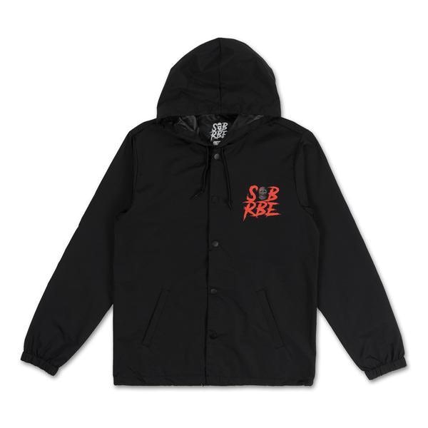 SOB X RBE LOGO HOODED COACHES JACKET - BLACK