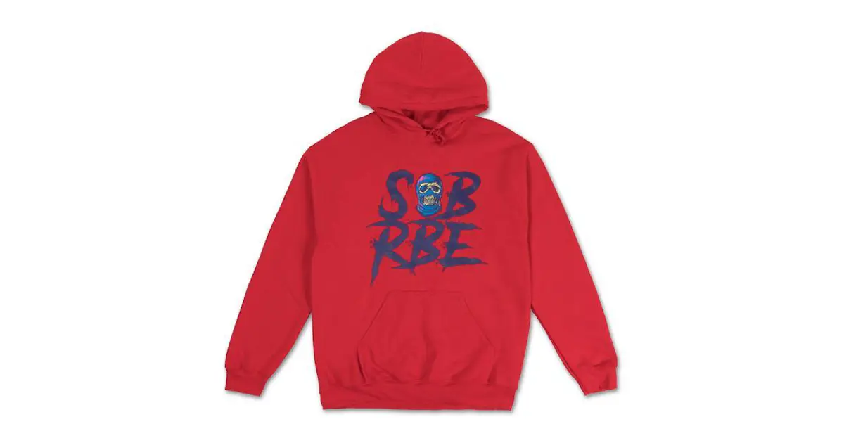 SOB X RBE SKI MASK LOGO HOODIE - RED