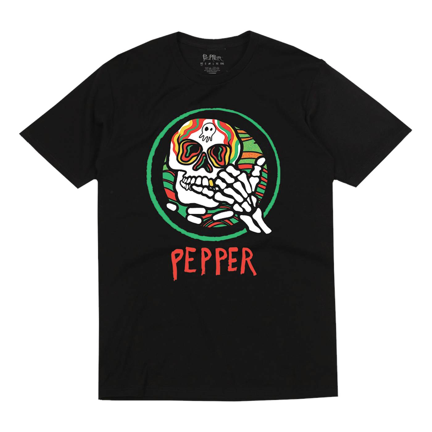 Pepper "Hang Loose Skeleton" Black Tee