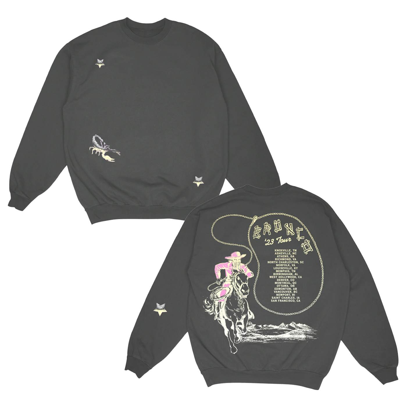 Orville Peck Bronco Tour Charcoal Crewneck