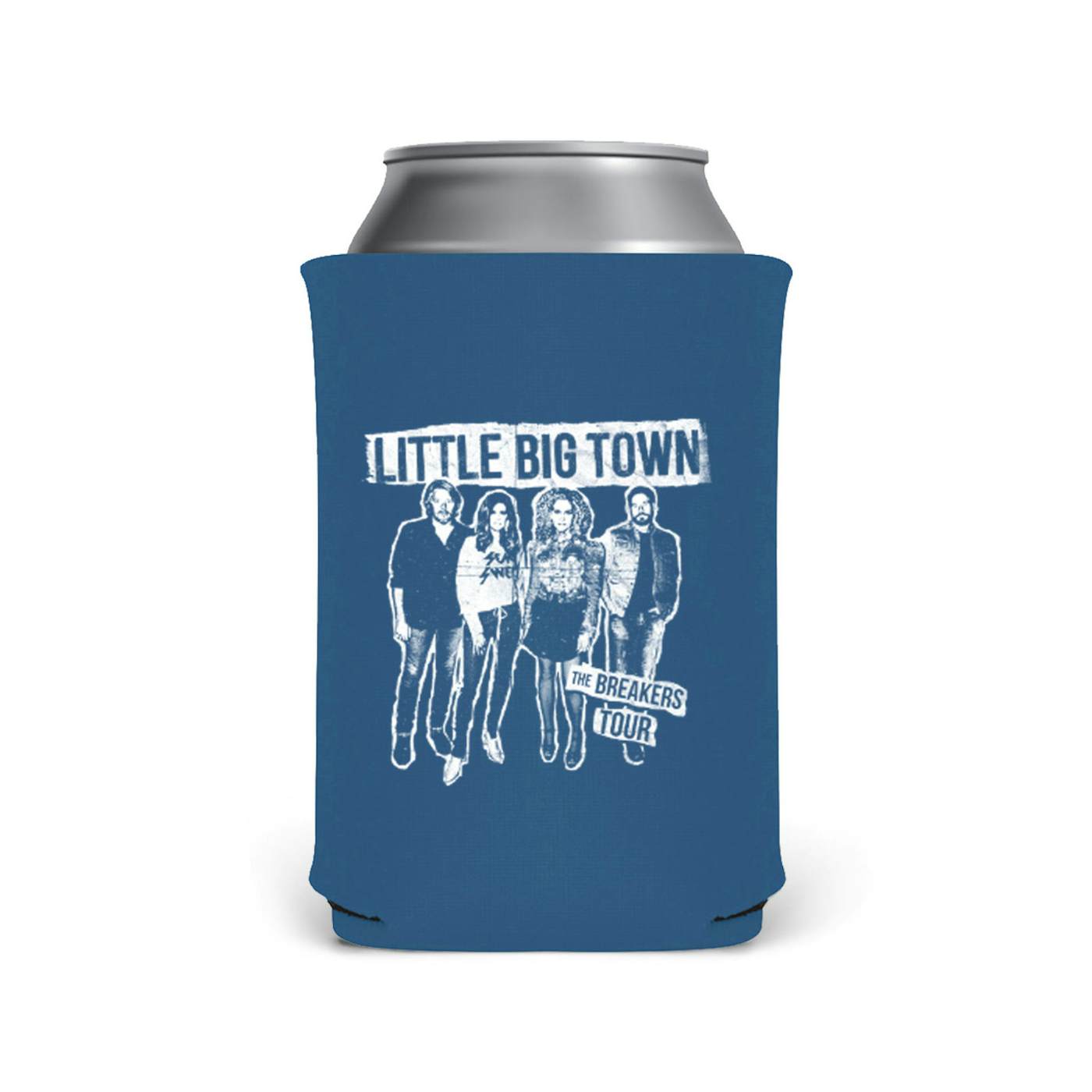 Little Big Town White Silhouette Blue Can Cooler