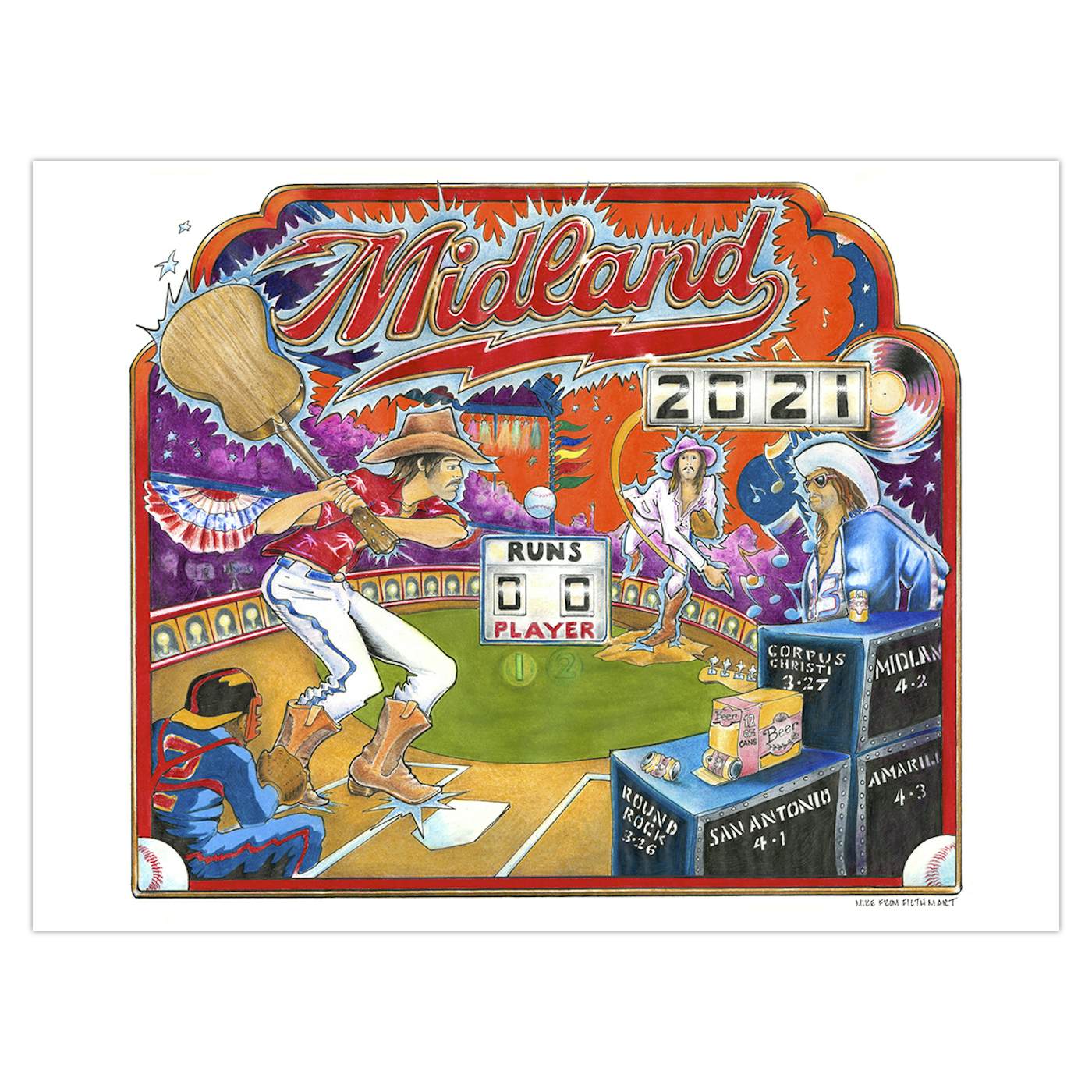 Midland Back to the Minors 18" x 24" Lithograph