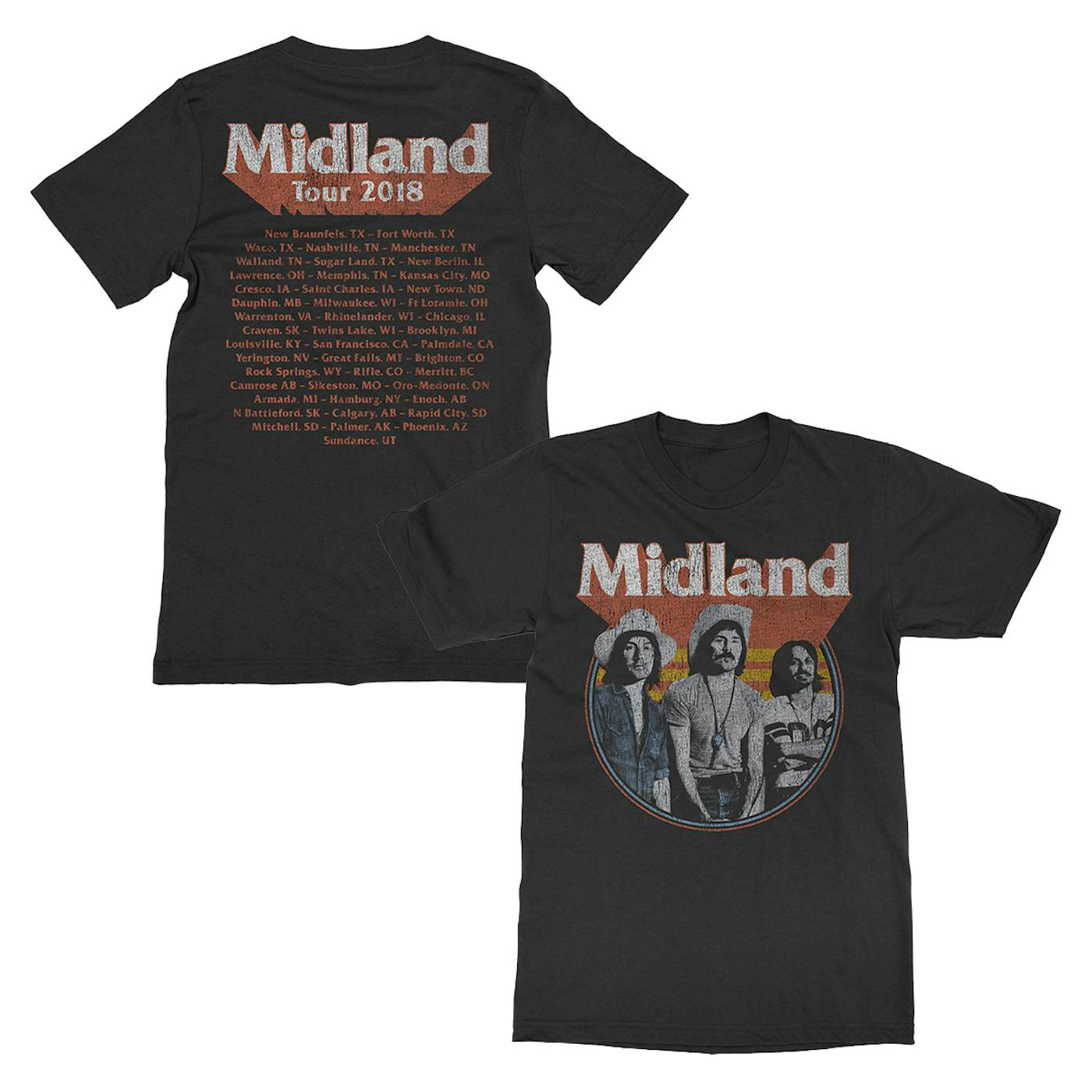 Midland Distressed Photo Dateback T-shirt