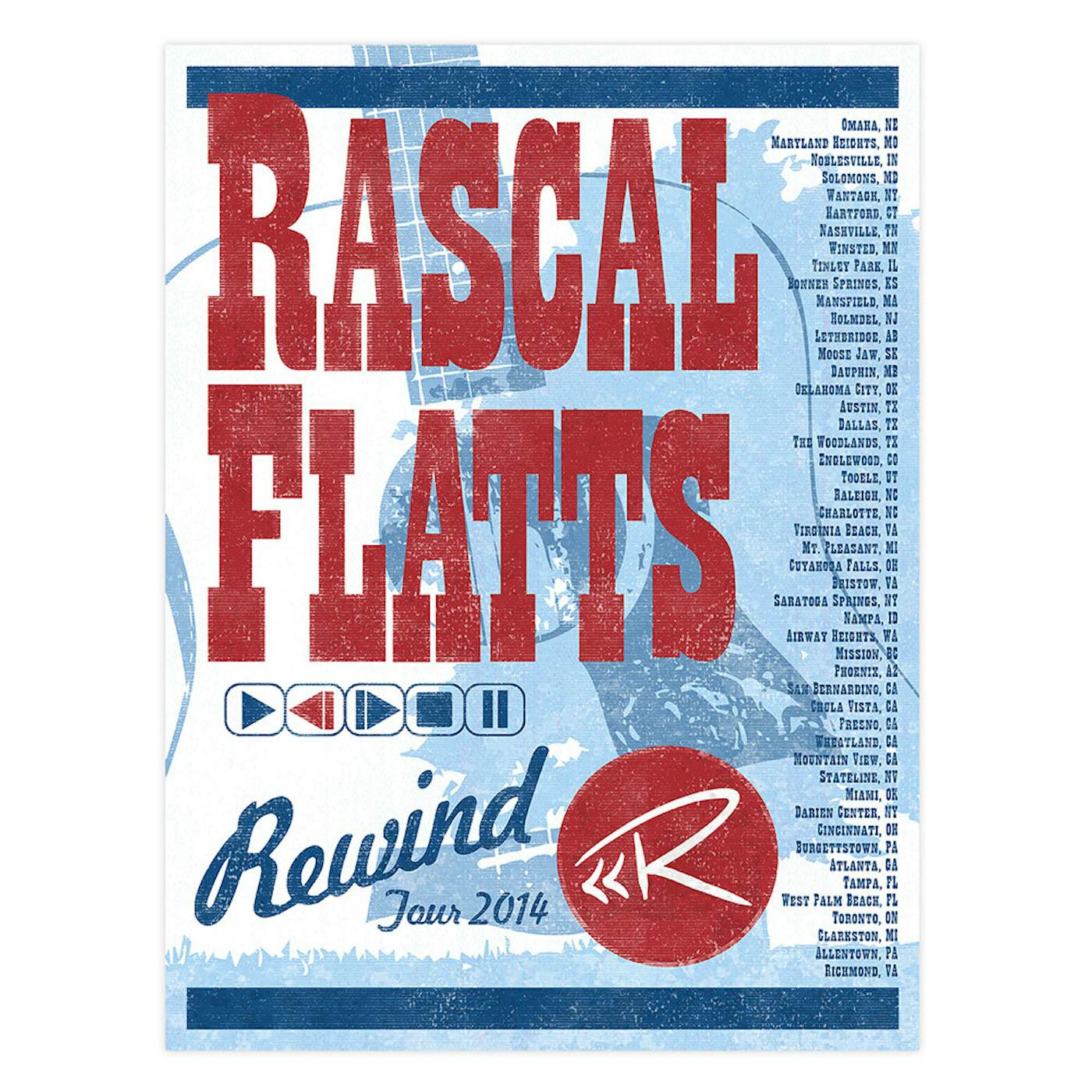 Rascal Flatts 2014 Rewind Tour Poster