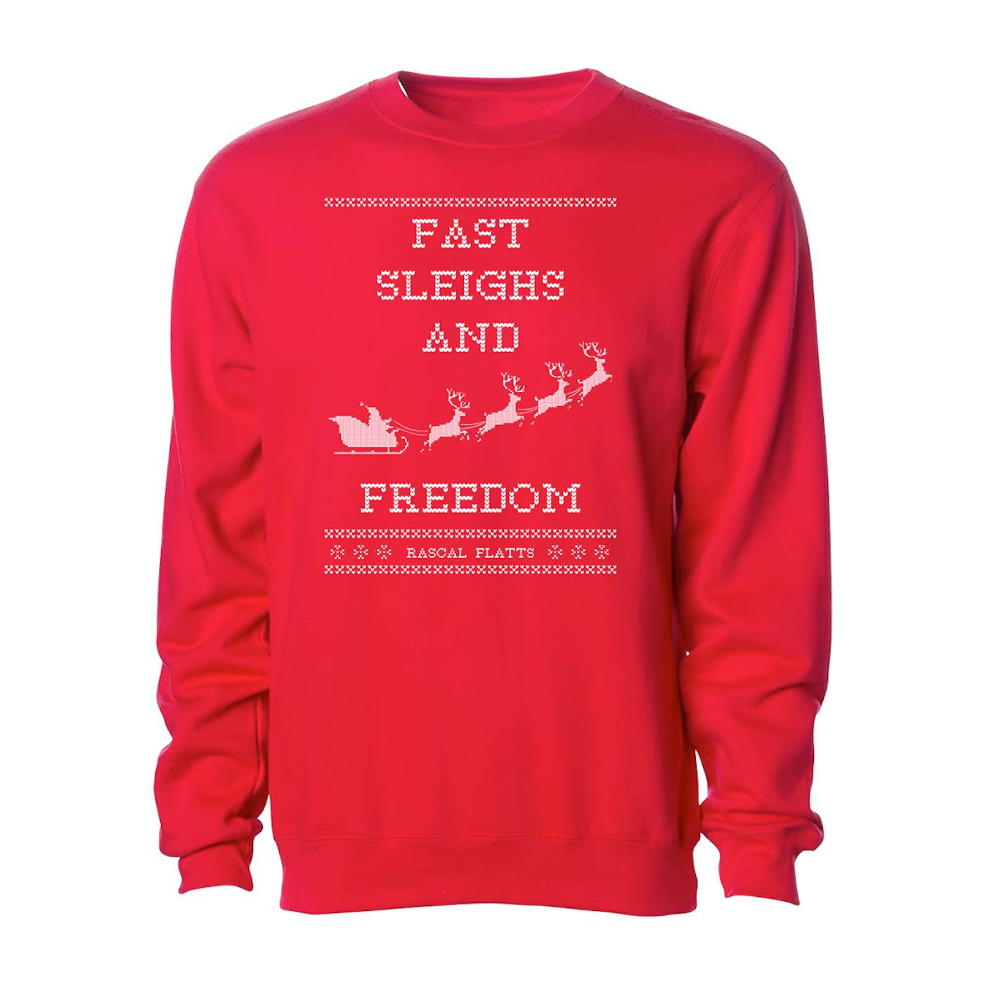 Rascal Flatts Fast Sleighs and Freedom Red Holiday Crewneck