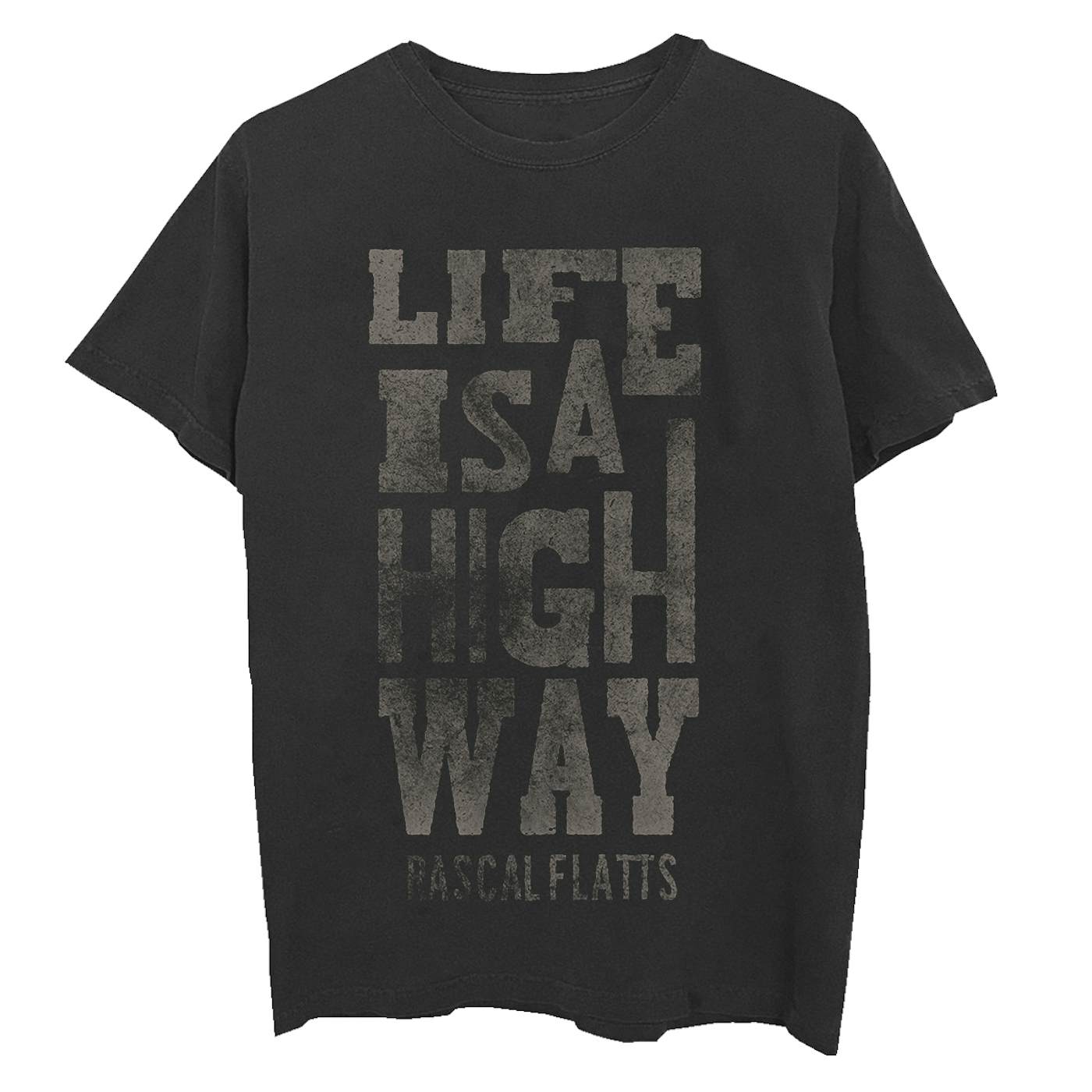Rascal Flatts Life is a Highway Vintage Black T-Shirt