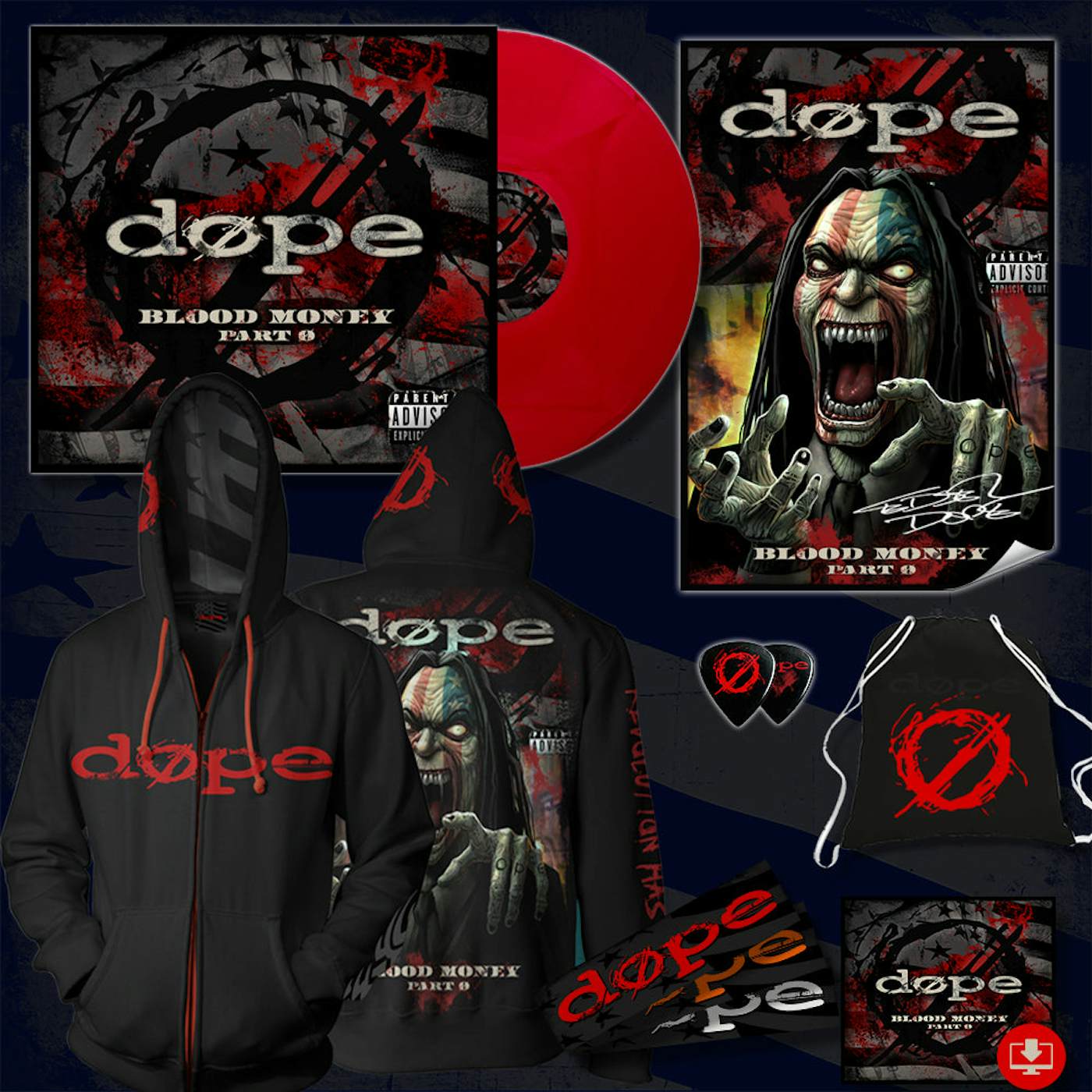 Dope Blood Money Part Zer0 Record & Hoodie Bundle