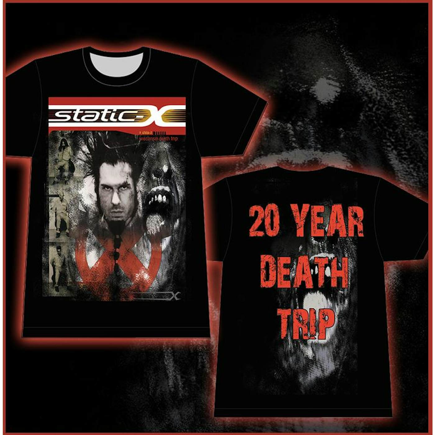 Static-X Wisconsin Death Trip - 20 Year Death Trip - 2 Sided - T-Shirt