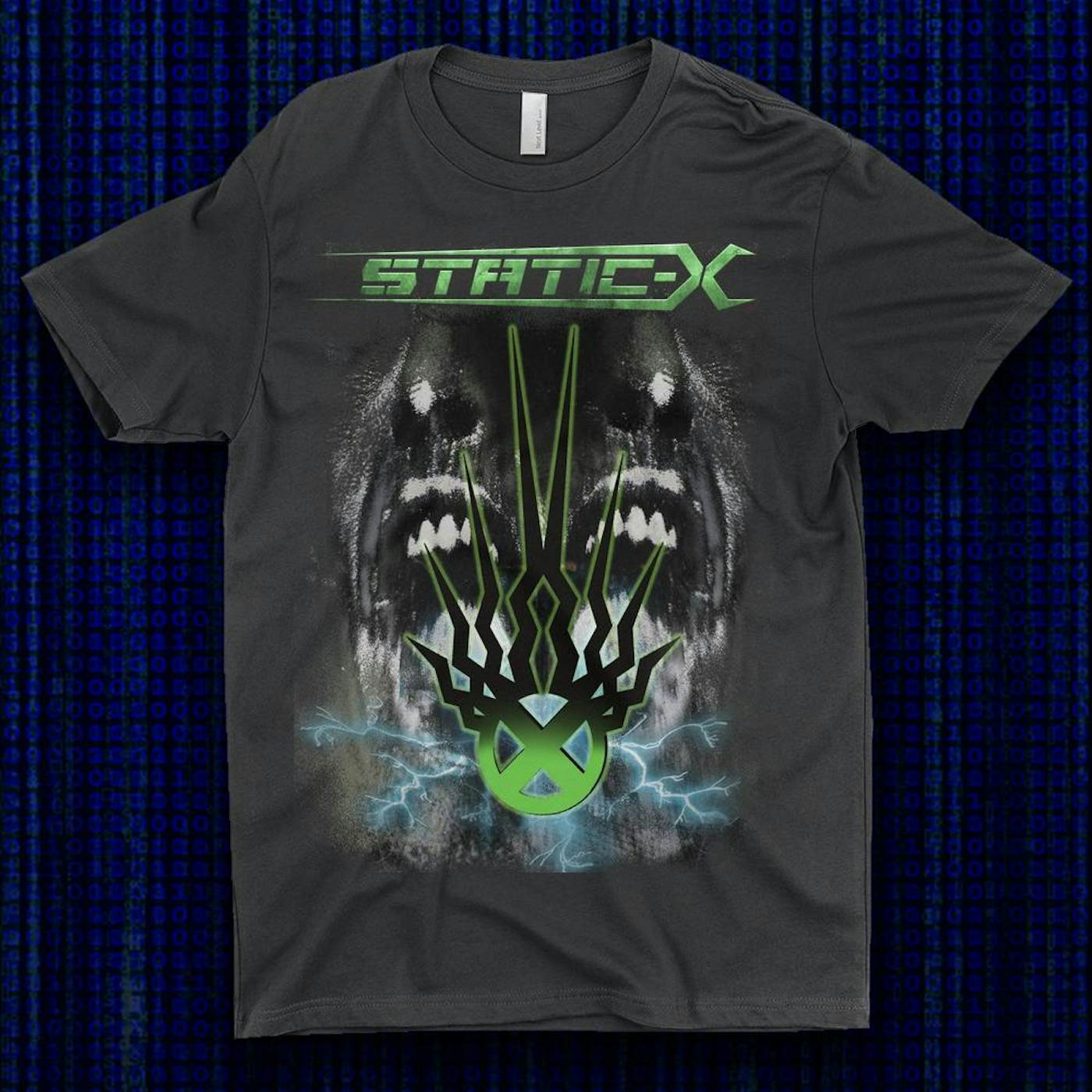 Static-X Green Shock Symbol Shirts
