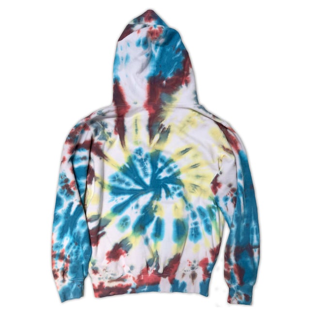 white sweatshirt and sweatpants for tie dye