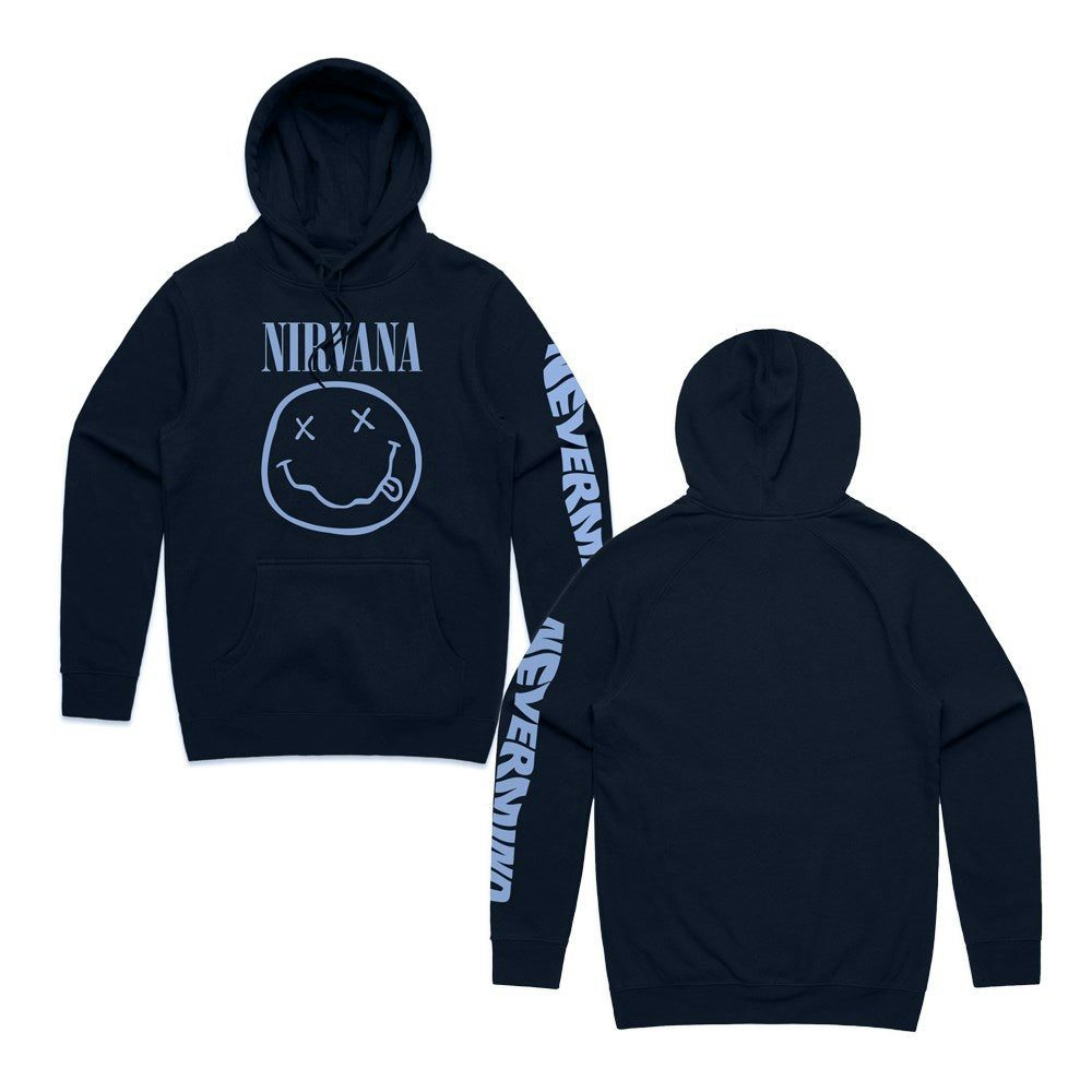 Nirvana Blue Smiley Hoodie (Navy)