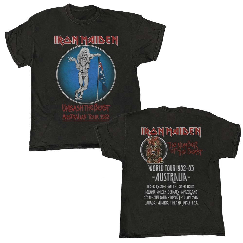 Iron Maiden Unleash Tour Tee (Black Vintage Wash)