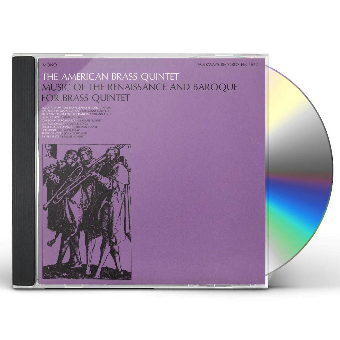 American Brass Quintet MUSIC OF RENAISSANCE & BAROQUE FOR BRASS QUINTET CD