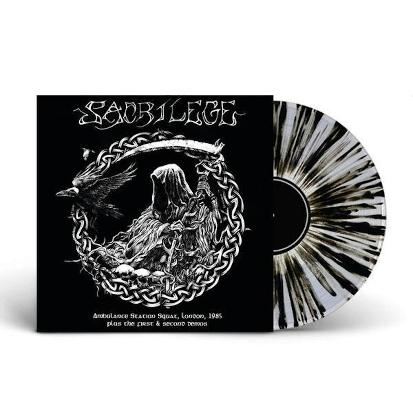 Sacrilege 117424 AMBULANCE STATION SQUAT LONDON 1985 / 1ST & 2ND DEMOS (CLEAR/BLACK SPLATTER VINYL) Vinyl Record