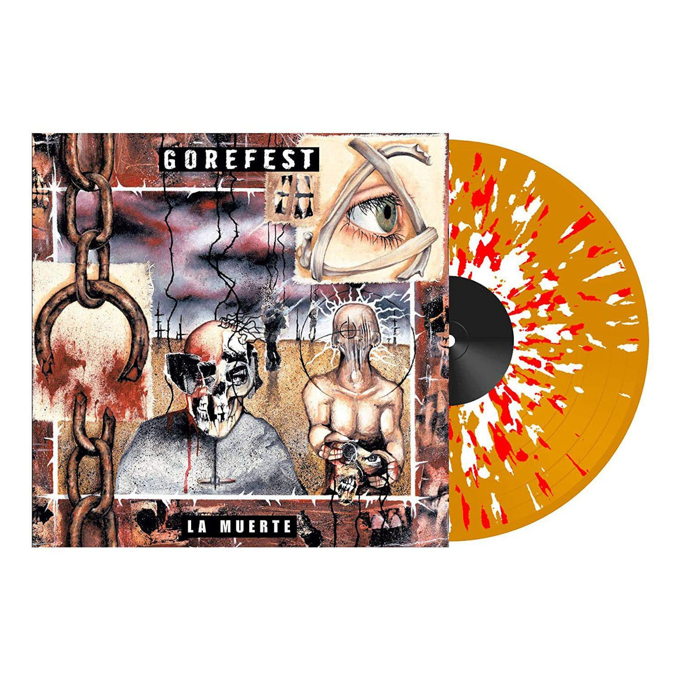 Gorefest LA MUERTE (ORANGE W/ WHITE/RED SPLATTER/140G) Vinyl Record