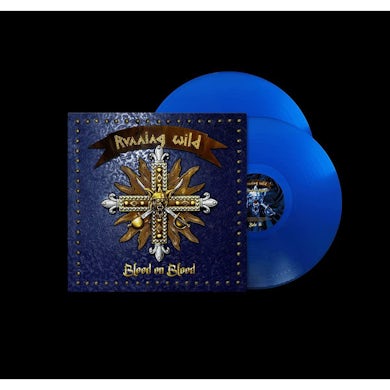 Running Wild BLOOD ON BLOOD (BLUE VINYL/2LP) Vinyl Record