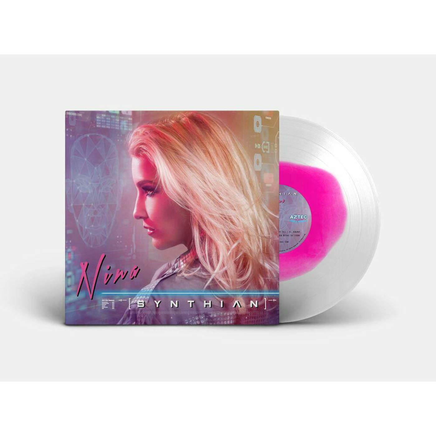 NINA SYNTHIAN (FROSTED CLEAR WITH MAGENTA NEON) Vinyl Record