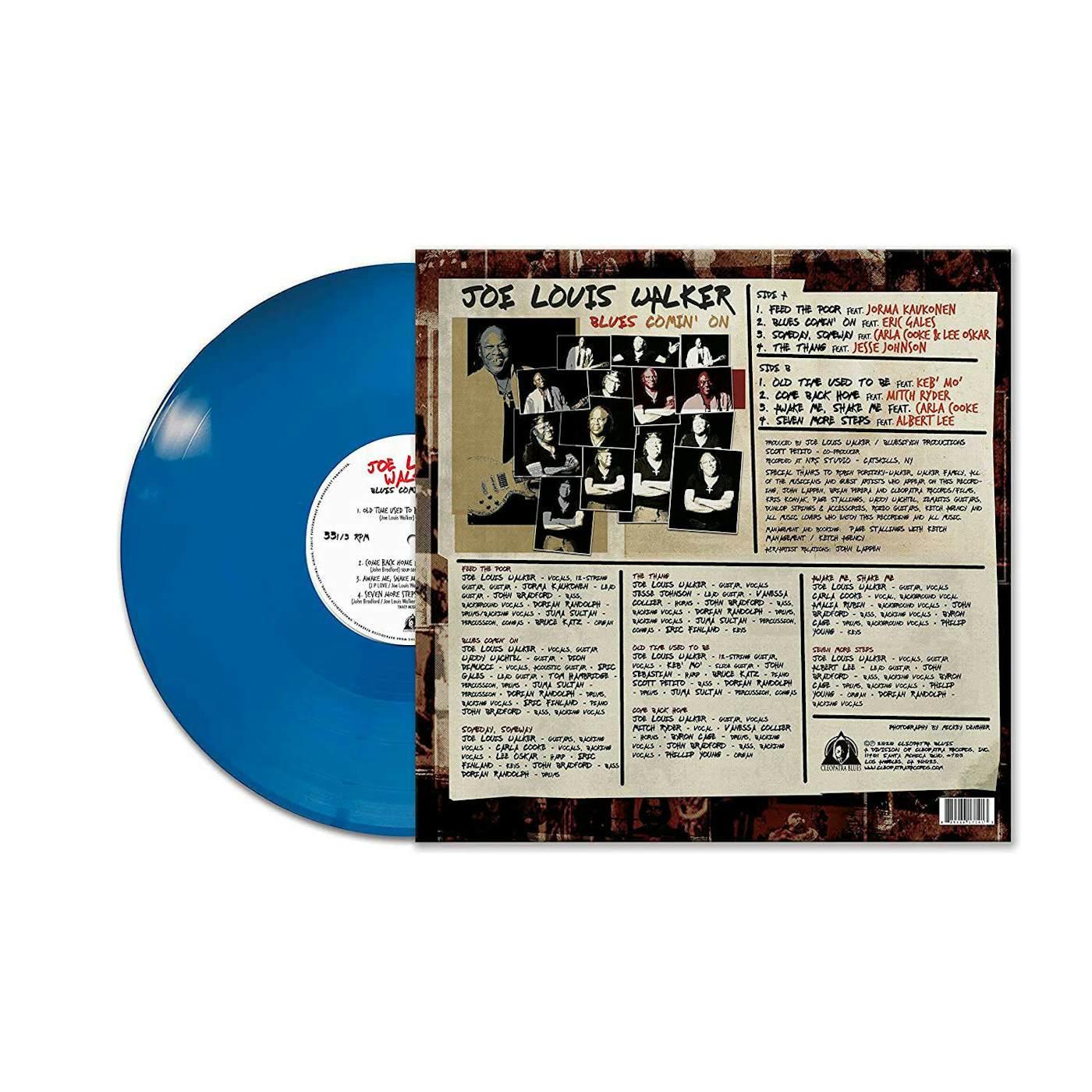 Joe Louis Walker BLUES COMIN' ON (BLUE VINYL) Vinyl Record